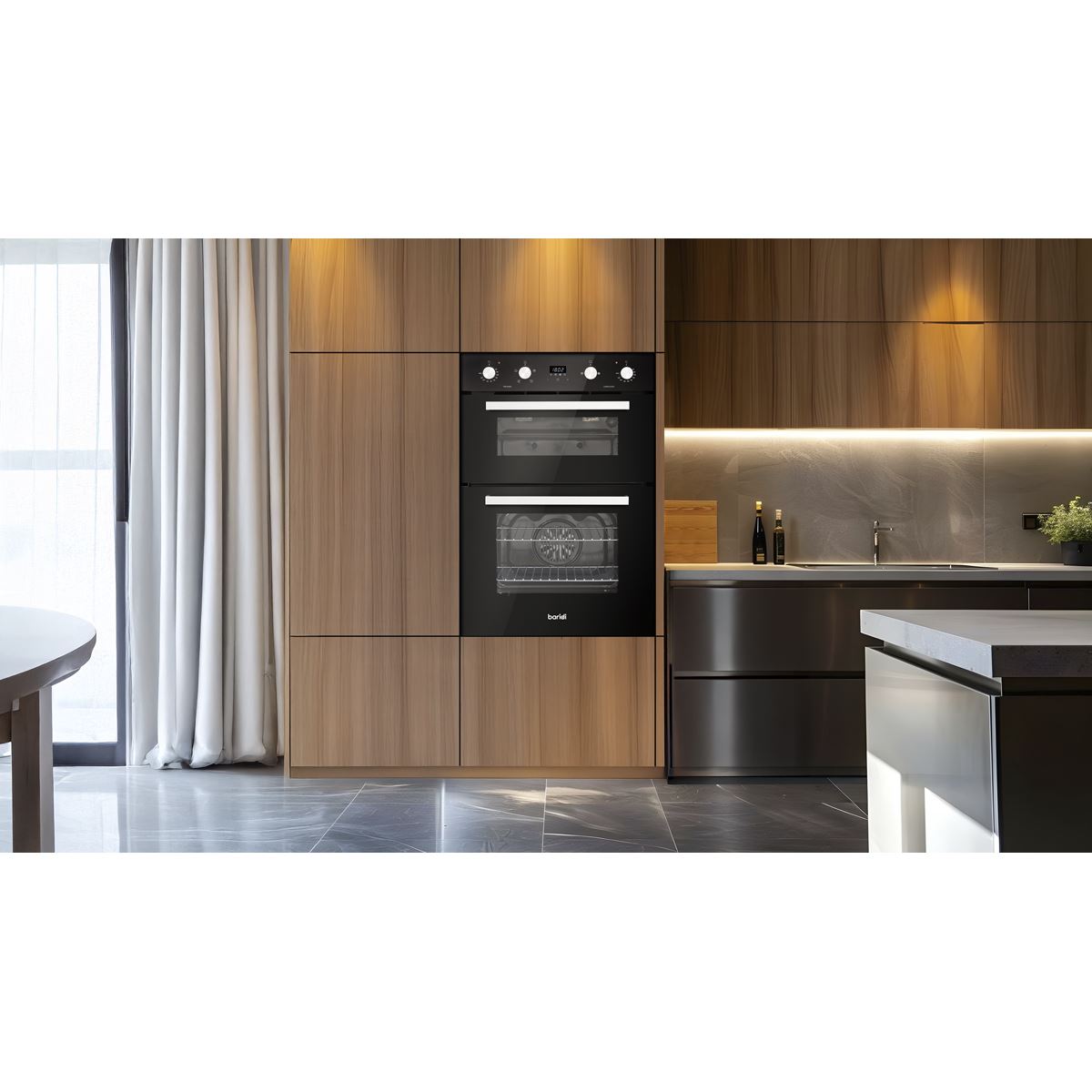 Baridi 90cm Built-In Double Oven, 88L Capacity, Energy Rating A - Black DH279