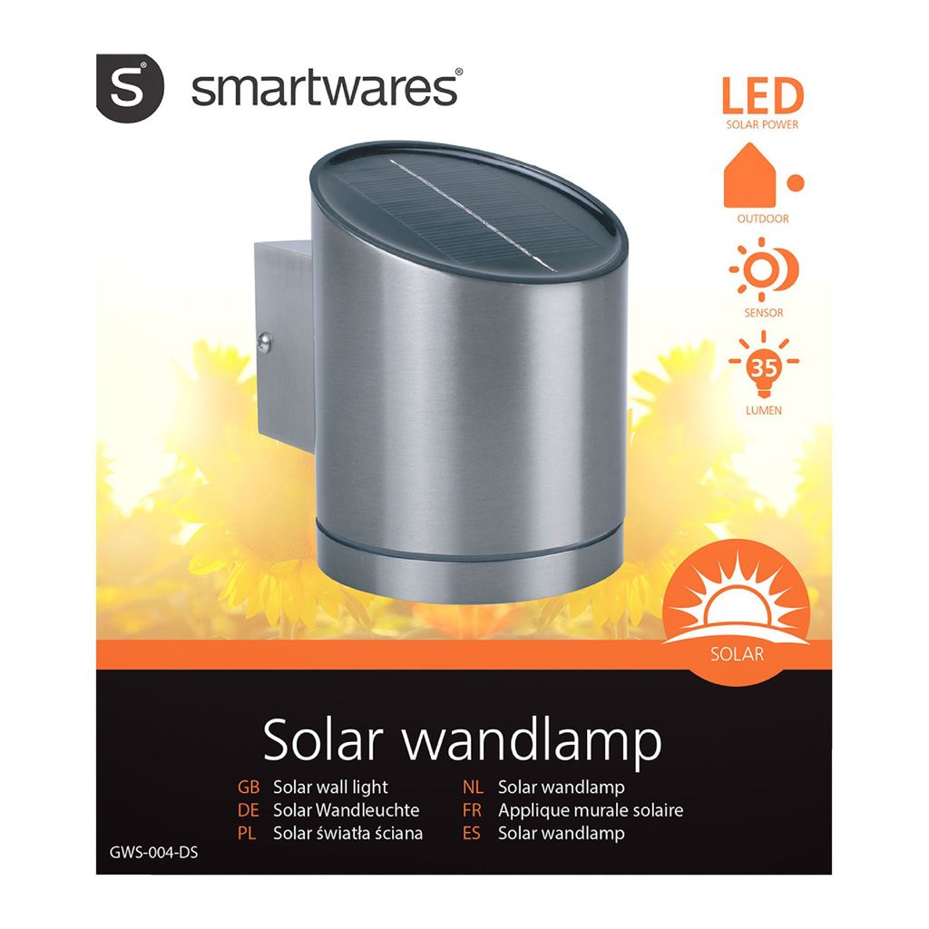 Ranex Solar Wall Light LED Silver 1003079 Solar Light - RA-1003079