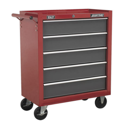 Sealey Rollcab 5 Drawer with Ball-Bearing Slides - Red/Grey AP22505BB