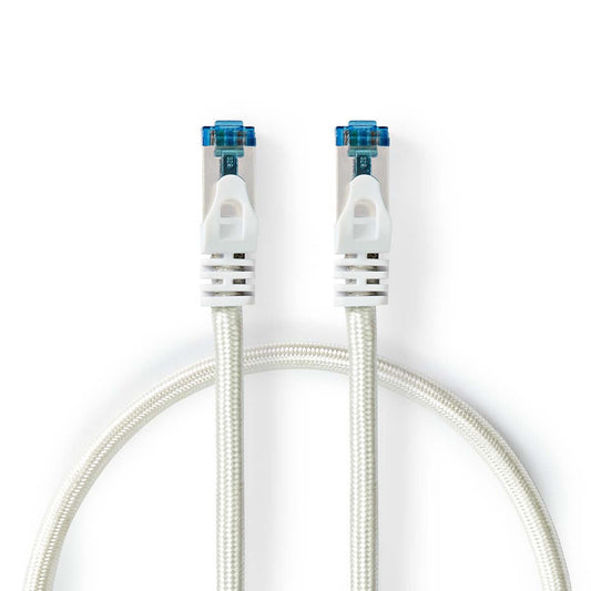 CAT6a Cable S/FTP RJ45 Male RJ45 Male 5m Round Braided/PVC Silver Cover Window