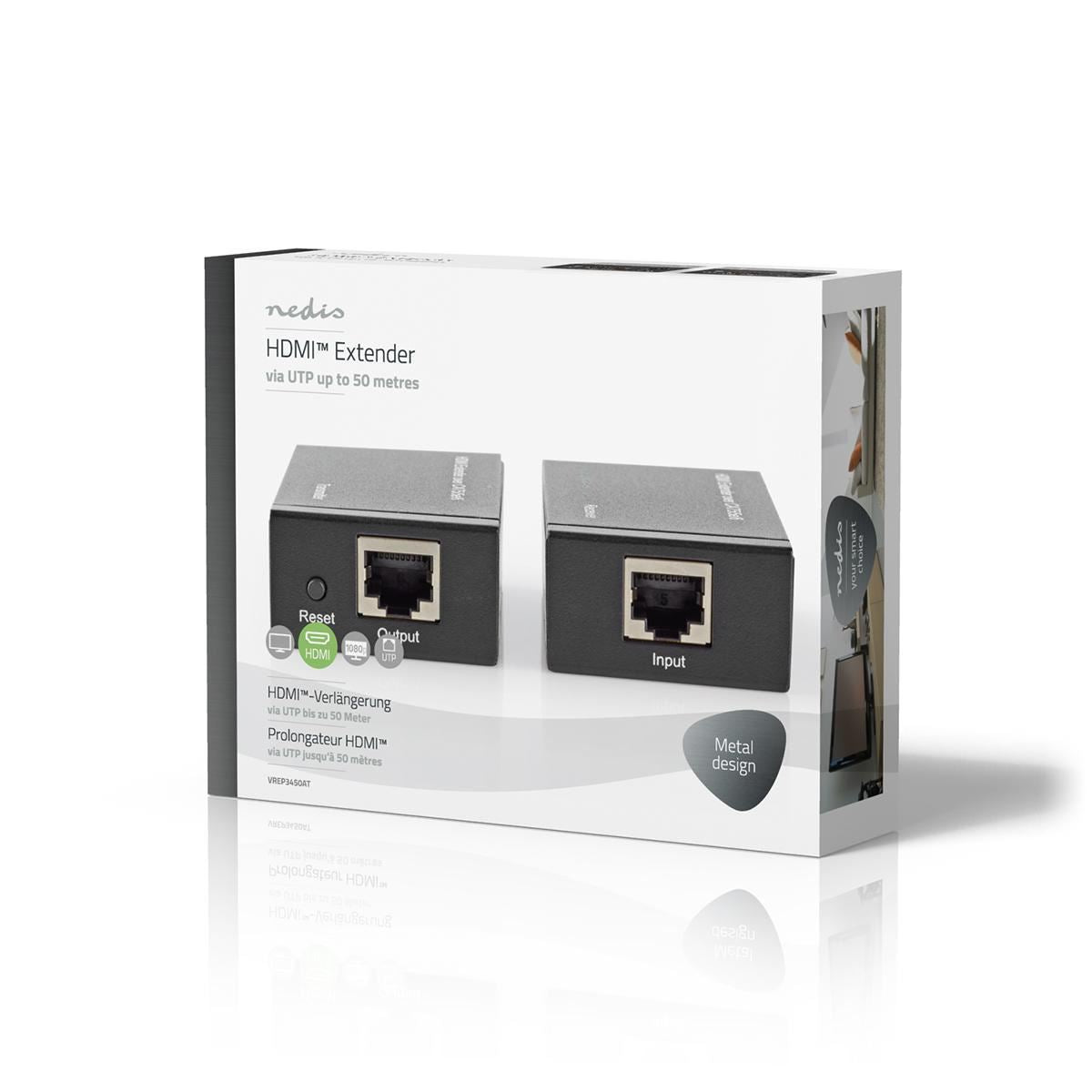Nedis HDMI Extender Over Cat6 up to 60m 1080p 1.65 Gbps Anthracite - VREP3450AT