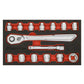 Sealey Low Profile Socket Set 15pc 1/2"Sq Drive Metric - Platinum AK5787