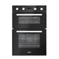 Baridi 90cm Built-In Double Oven, 88L Capacity, Energy Rating A - Black DH279