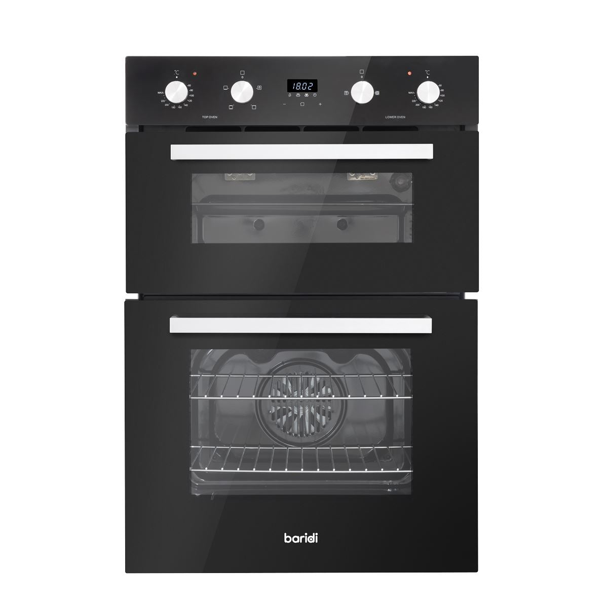 Baridi 90cm Built-In Double Oven, 88L Capacity, Energy Rating A - Black DH279