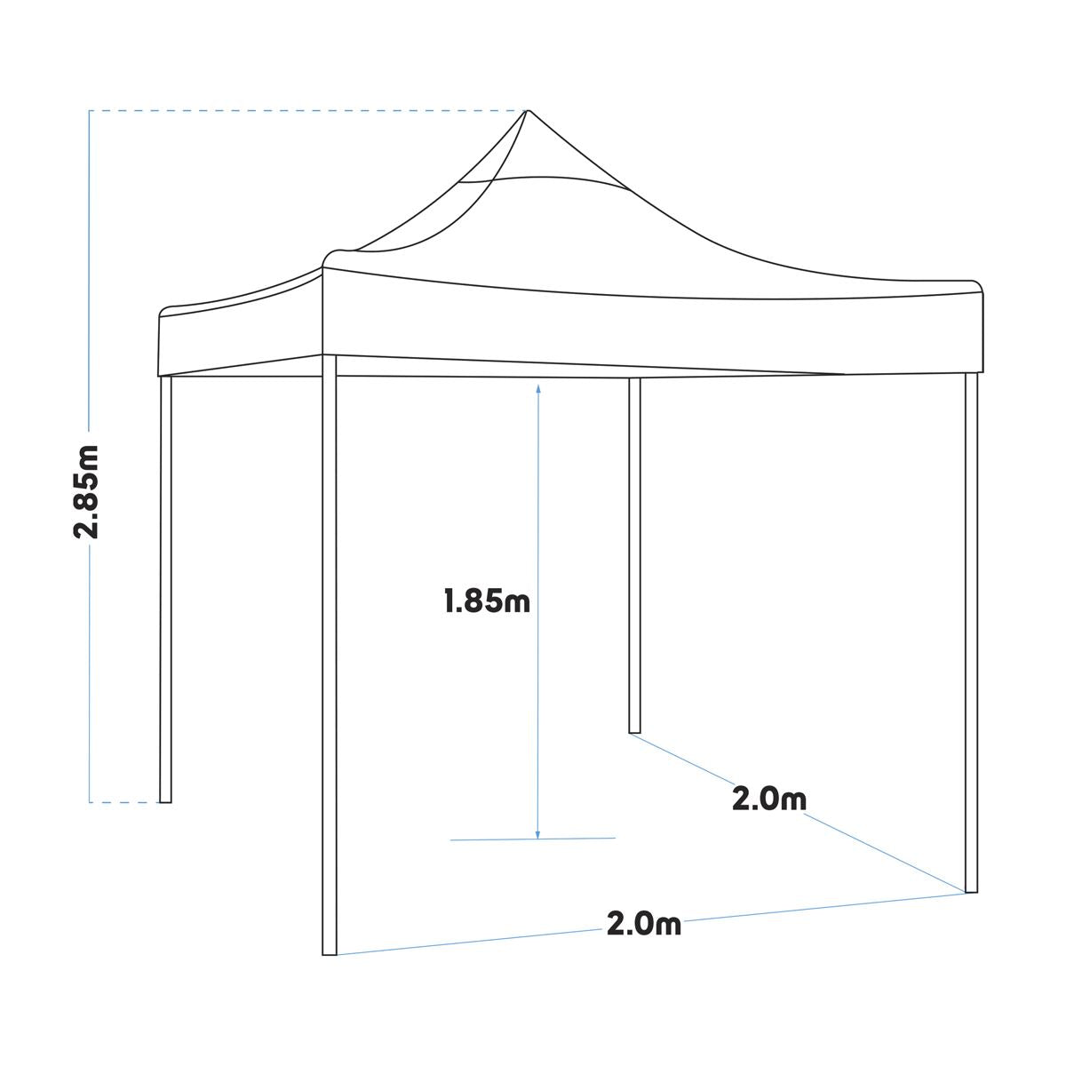Sealey Dellonda Premium 2x2m Pop-Up Gazebo, Heavy Duty, PVC Coated, Water Resistant Fabric, Supplied with Carry Bag, Rope, Stakes & Weight Bags - Dark Green Canopy DG128