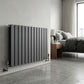 Baridi Horizontal Radiator Contemporary Double Flat Panel Design 600 x 910mm � Anthracite DH341