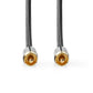 Nedis 5m Subwoofer Cable RCA Male to RCA Male Gun Metal Grey Braided Cable - CATB24100GY50