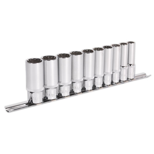 Sealey Socket Set 10pc Deep 3/8"Sq Drive Total Drive AK69910D