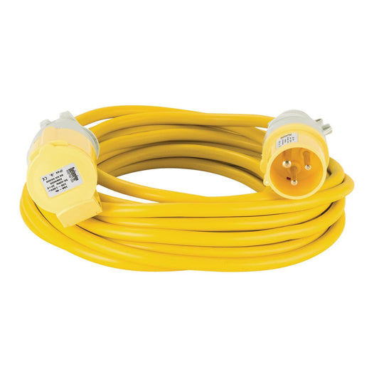 Defender E85123 Arctic Extension Lead, Yellow, 16A, 2.5mm�, 10m
