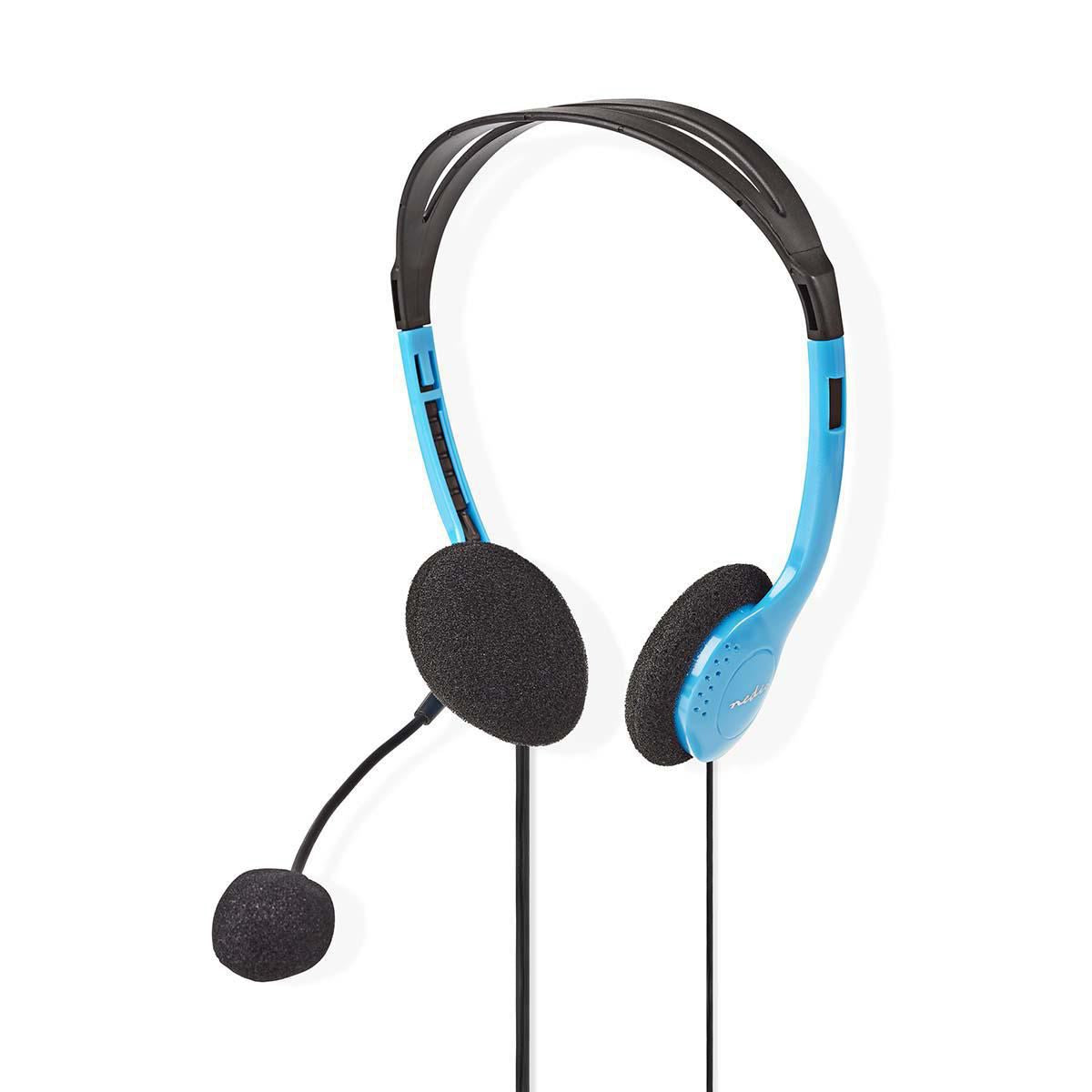 Nedis PC Headset On-Ear 2x 3.5mm Connectors 2m Blue CHST100BU