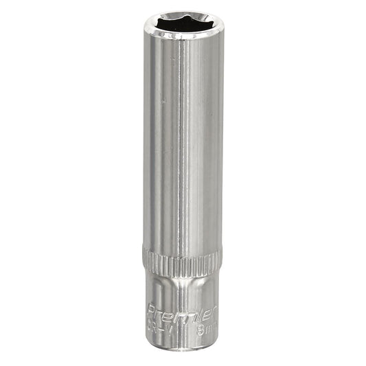 Sealey WallDrive Socket 8mm Deep 1/4"Sq Drive Fully Polished SP1408D