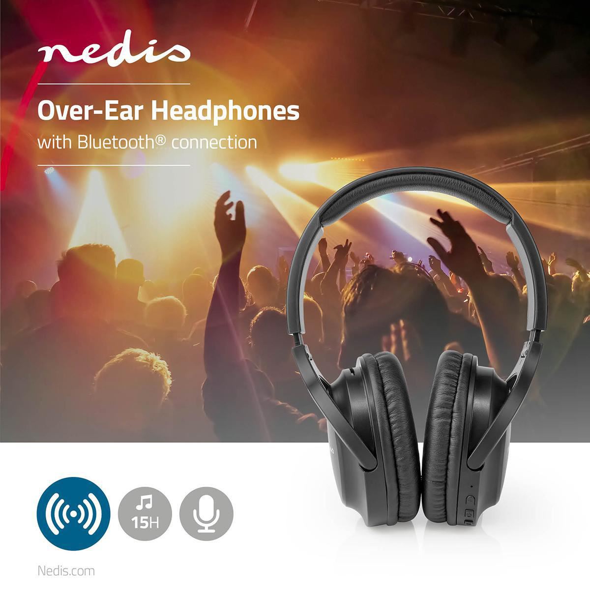 Nedis Wireless Headphones Bluetooth® Over-ear Black - HPBT1201BK