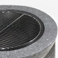 Sealey Dellonda Round MgO Fire Pit with BBQ Grill, 75cm, Safety Mesh Screen - Dark Grey DG191