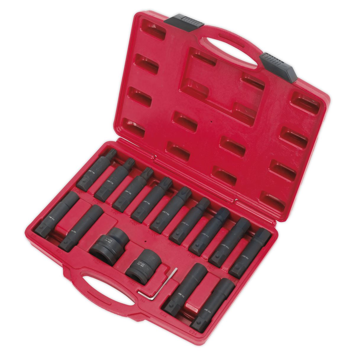 Sealey Impact Hex, TRX-Star*(M&F) Socket Bit Set 16pc 3/4"&1"Sq Dr SX098