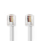 Nedis Telecom Cable RJ11 Male to RJ11 Male 10m White TCGP90200WT100