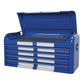 Sealey Topchest 4 Drawer Wide Retro Style - Blue with White Stripes AP41104BWS