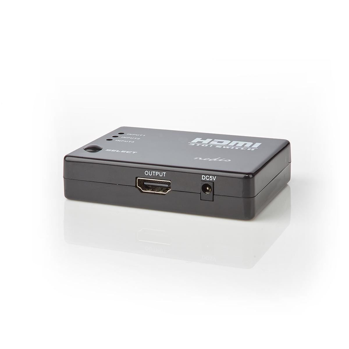Nedis HDMI Switch 3-Port 4x HDMI Output 1x HDMI Output 1080p 3.4 Gbps Black - VSWI3453BK