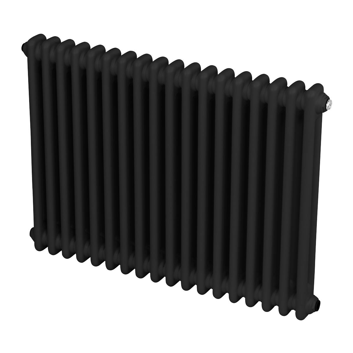 Baridi Horizontal Traditional 2 Column Radiator 600 x 832mm � Black DH363