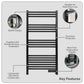 Baridi Electric Heated Towel Rail 1085 x 535mm with LED Display � Black DH371