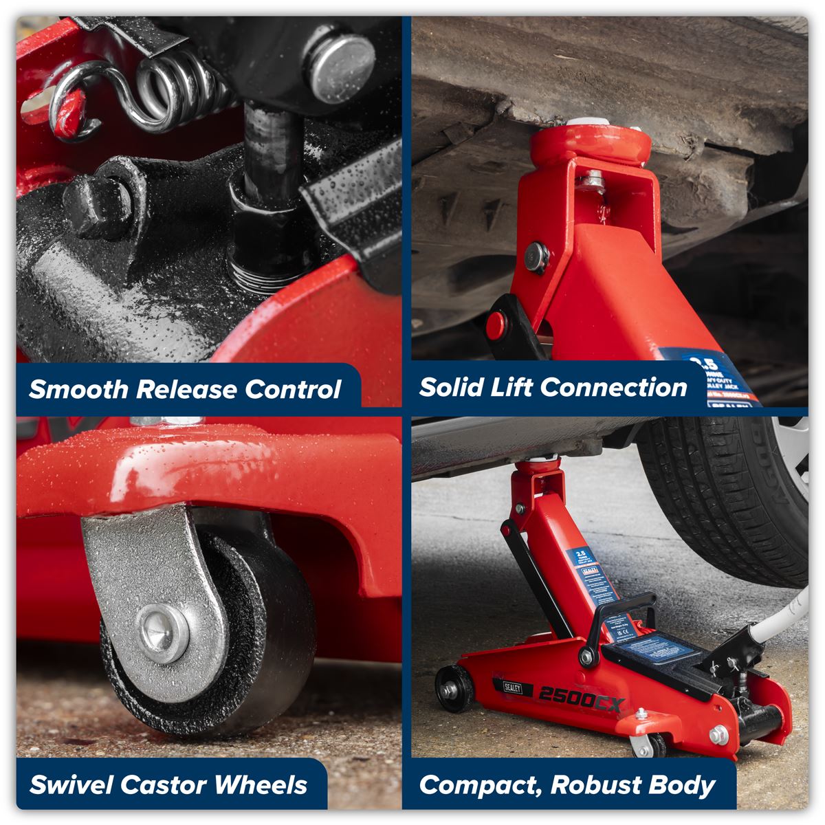 Sealey Heavy-Duty Trolley Jack 2.5 Tonne 2500CX