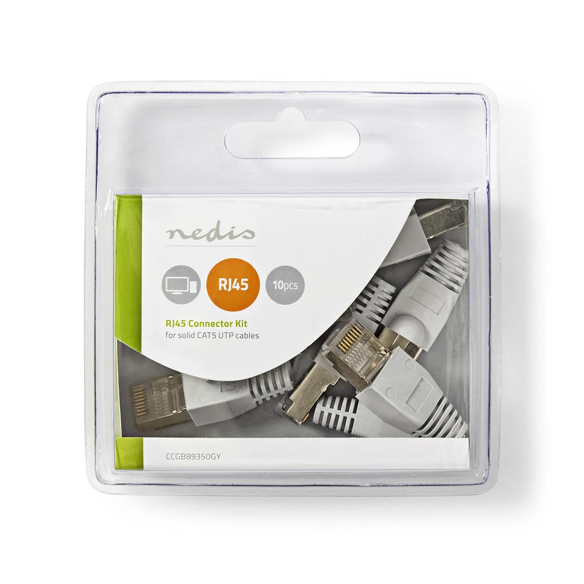 Nedis Network Connector Grey RJ45 8P8C Male to Free Strain Relief Boot 10 pieces - CCGB89350GY
