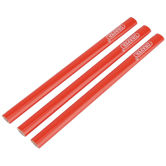 Draper Pack of Three Carpenters Pencils 174mm Long - 34180