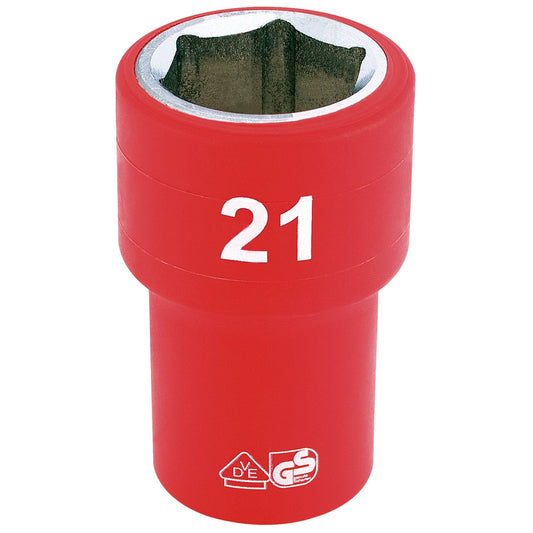 Draper Expert Quality 1/2" Square Drive Fully Insulated VDE Socket - 21mm - 31941
