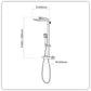 Baridi Thermostatic Shower Mixer Set, 20x20cm Square Head, Adjustable Rail