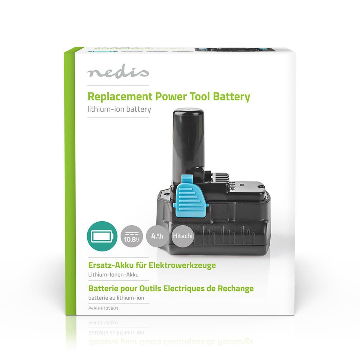 Nedis Power Tool Battery Li-Ion 10.8V 4Ah 43.2Wh Replacement for Hitachi