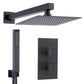 Baridi Concealed Thermostatic Shower Set 20 x 20cm Square Head & Hand Shower