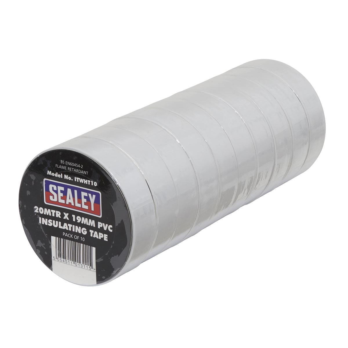 Sealey PVC Insulating Tape 19mm x 20m White Pack of 10 ITWHT10