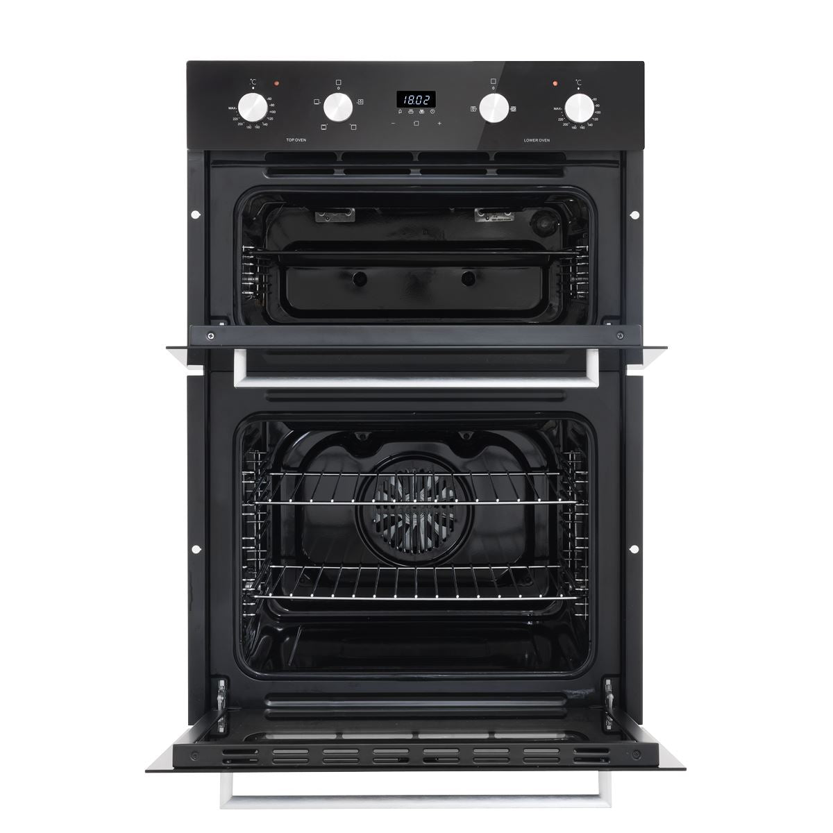 Baridi 90cm Built-In Double Oven, 88L Capacity, Energy Rating A - Black DH279