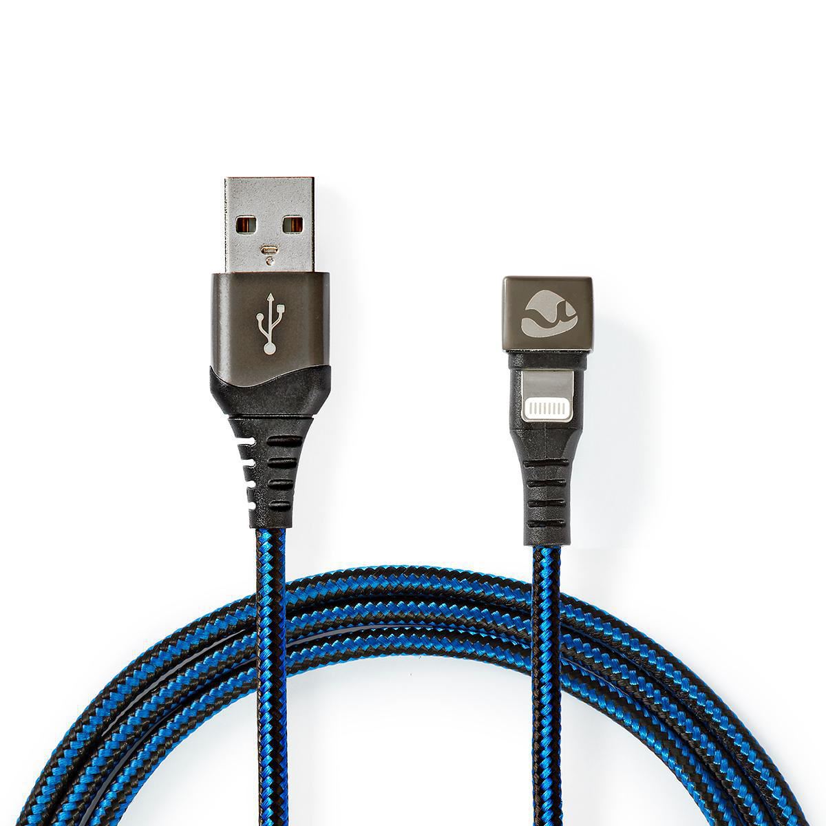 Nedis Gaming USB-A 2.0 to Apple Lightning 8-Pin 480Mbps 12W Blue & Black 1m - GCTB39300AL10