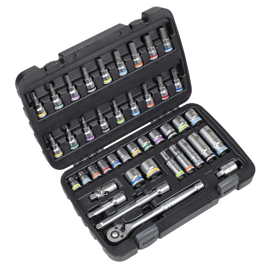 Sealey Premier Socket & Socket Bit Set 3/8"Sq Drive 42pc AK7915