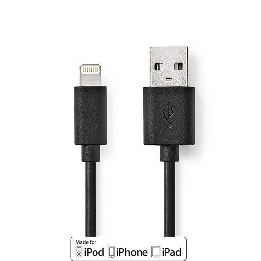 Nedis Lightning Cable USB 2.0 Apple Lightning 8-Pin USB-A Male 480Mbps 1m