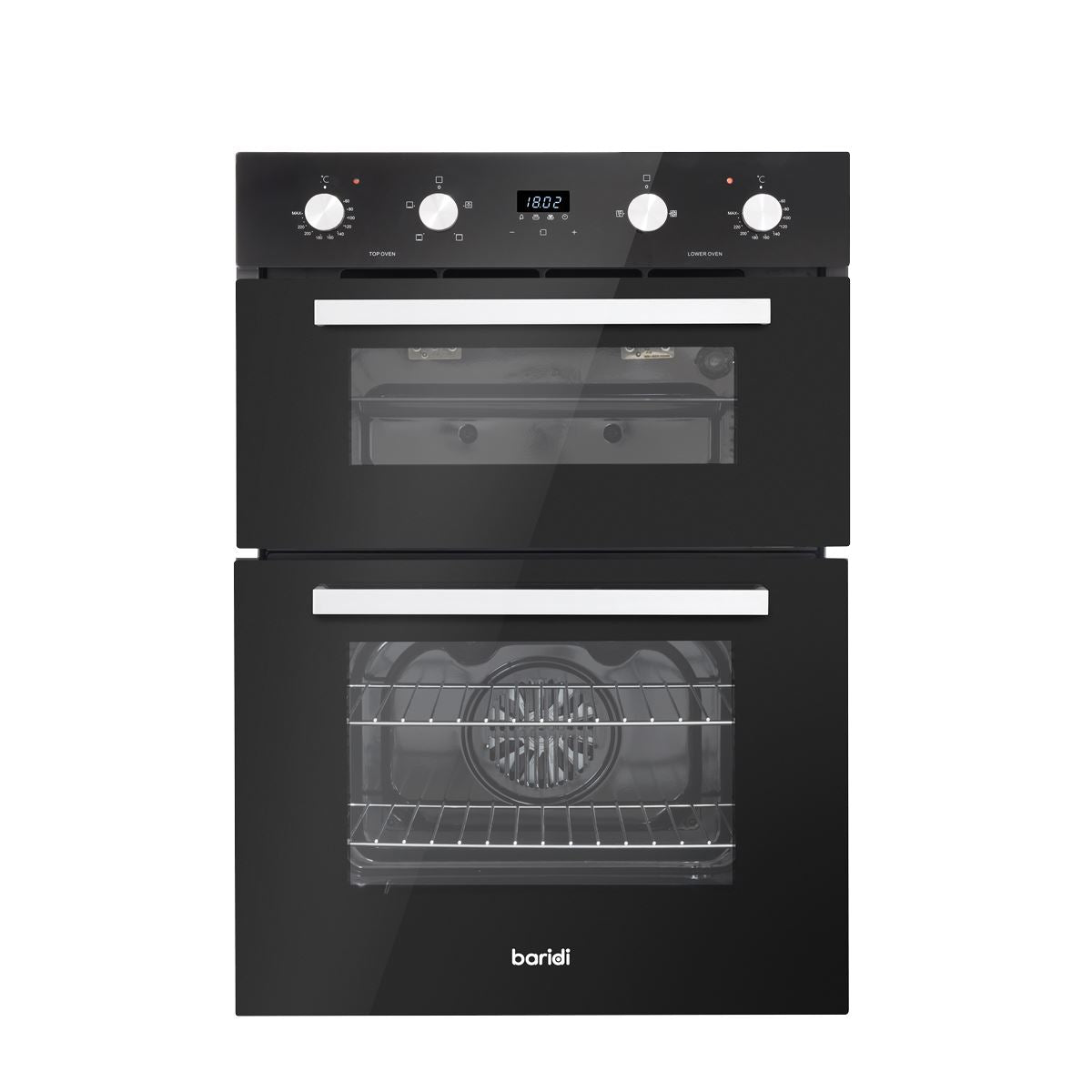 Baridi 72cm Built-Under Double Oven, 74L Capacity, Energy Rating A - Black DH278