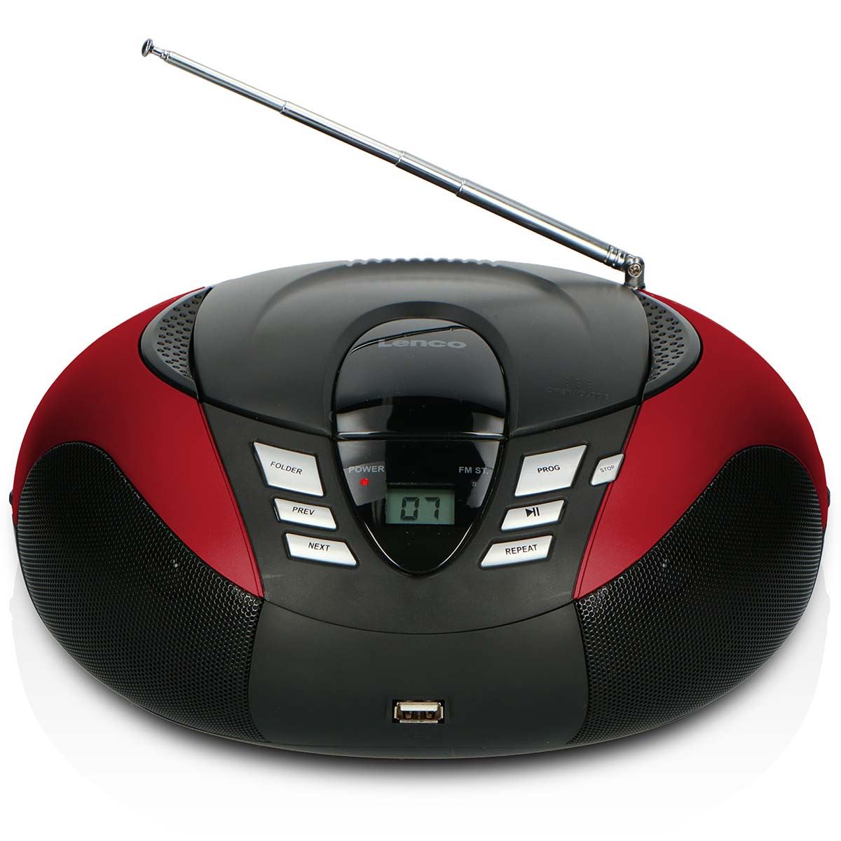 Lenco SCD-37 USB Red Portable FM Radio CD & USB player Red