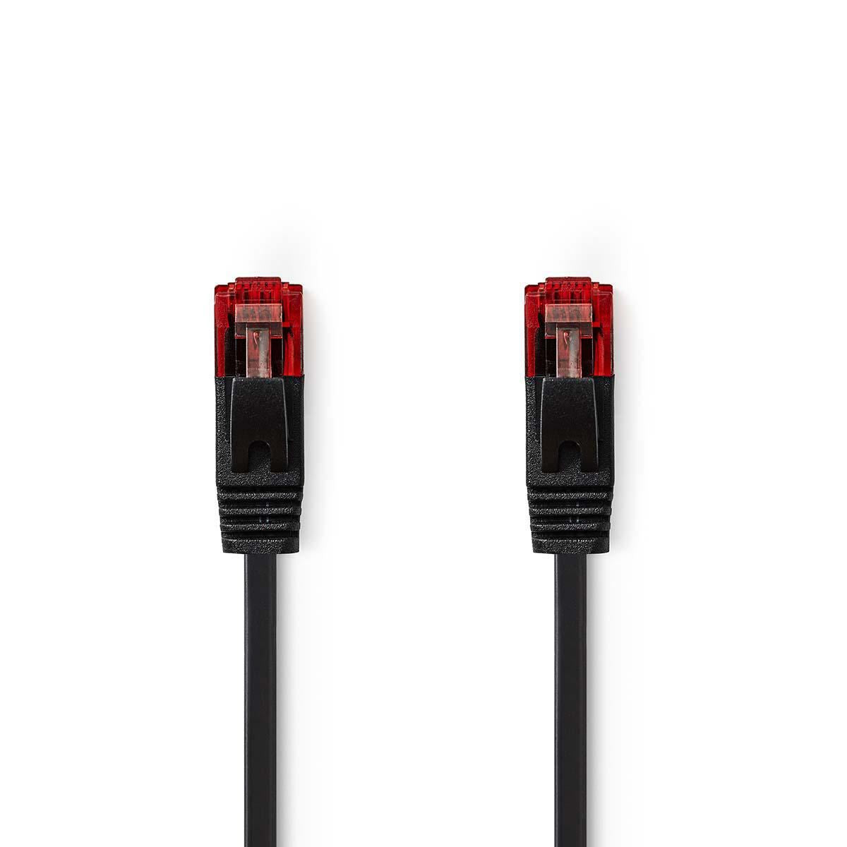 Nedis CAT6 Cable RJ45 Male to Male U/UTP 2m Flat PVC Black