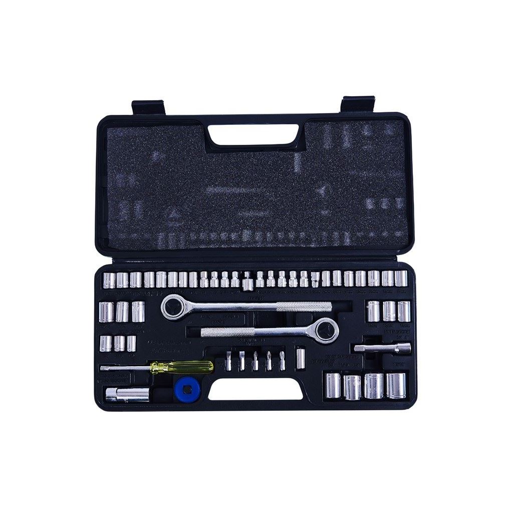 Amtech 52 Piece Socket Set Triple Chrome Plated Strong Chrome Vanadium Steel - I0150