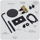Baridi Concealed Thermostatic Shower Set, 20cm Round Head & Hand Shower - Black