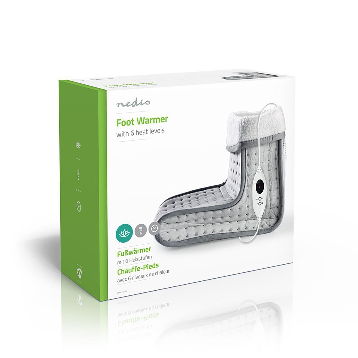 Nedis Foot Warmer 6-Heat Settings Washable Digital Control Overheat protection - PEFW110CGY