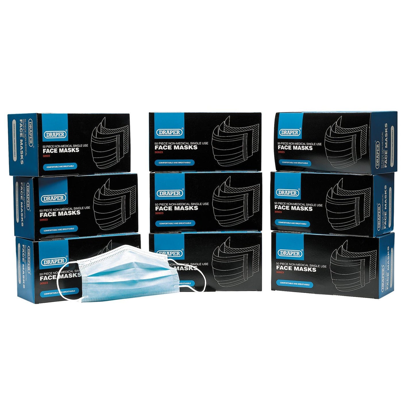 Draper Disposable Face Masks – Bulk Buy (Pack of 50) *CMFM (96754)