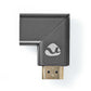 Nedis Left Angled HDMI Female to HDMI Male Coupler Gold Plated Gunmetal Grey - CVTB34903GY