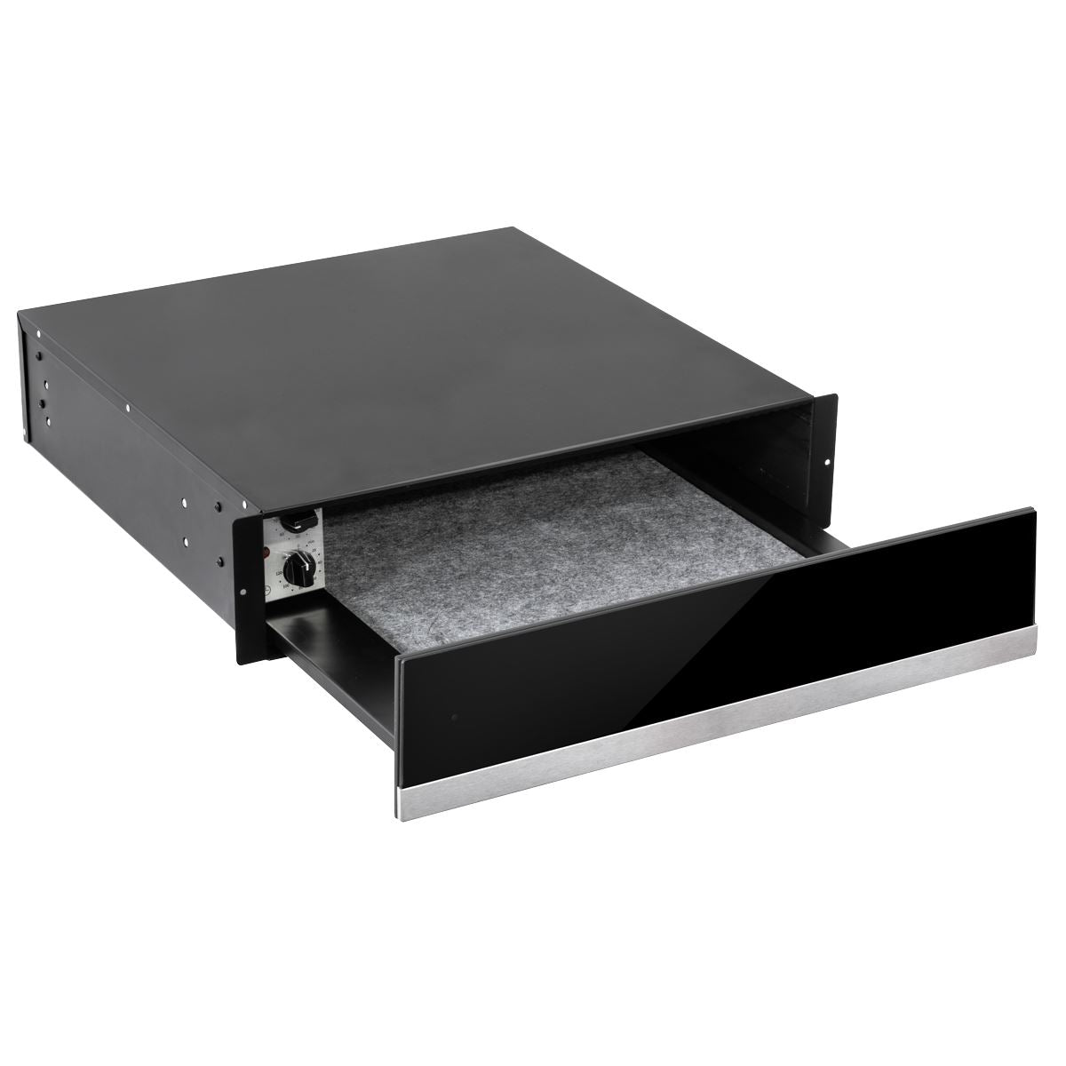 Sealey Baridi 60cm Built-In Warming Drawer, Push-to-Open, Anti-Slip Mat, Black/Stainless Steel DH202