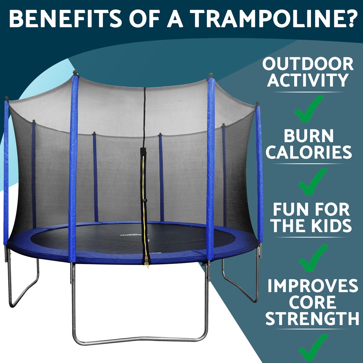 Dellonda 12ft Heavy-Duty Outdoor Trampoline with Safety Enclosure Net DL69