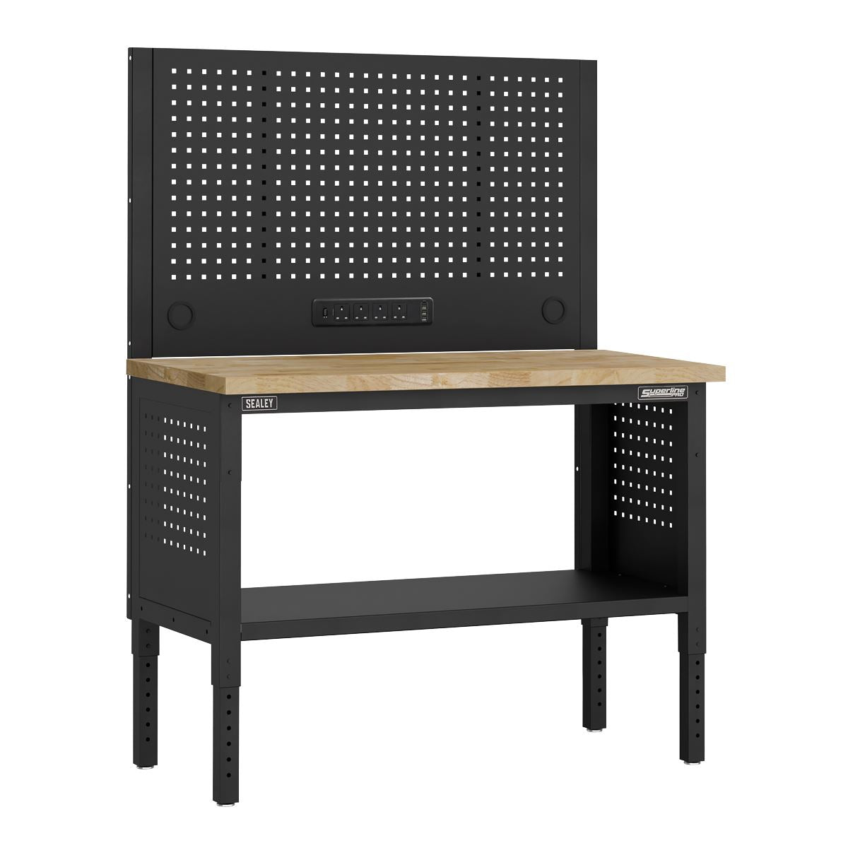 Sealey Superline Pro Modular Workbench Pegboard Back Panel Wooden Worktop 1265mm