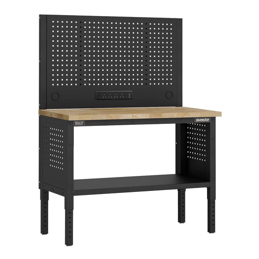Sealey Superline Pro Modular Workbench Pegboard Back Panel Wooden Worktop 1265mm