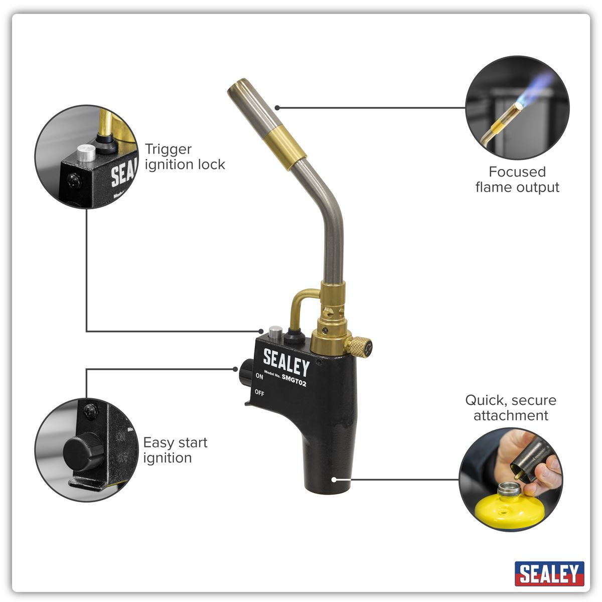 Sealey Industrial MAPP & Propane Gas Brazing Torch SMGT02