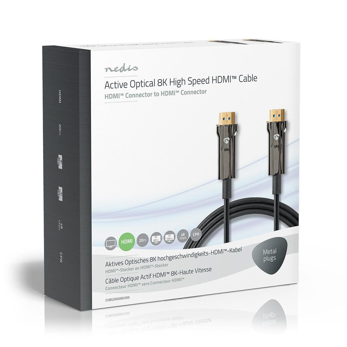 Nedis Ultra High Speed HDMI Cable AOC HDMI Connector to HDMI Connector 20m Black - CVBG3500BK200