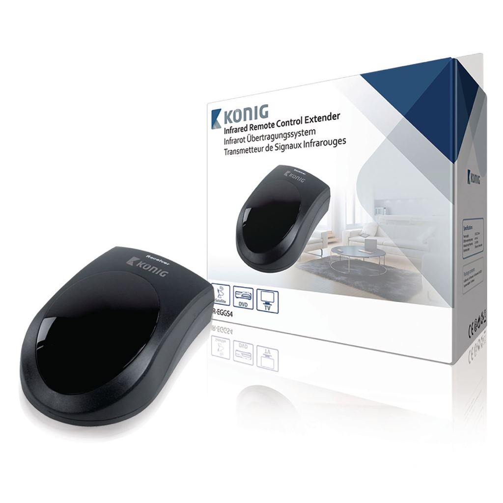 Konig IR Remote Control Extender 433.92 MHz / Range 6 m IR-EGGS4 - IREX100BK